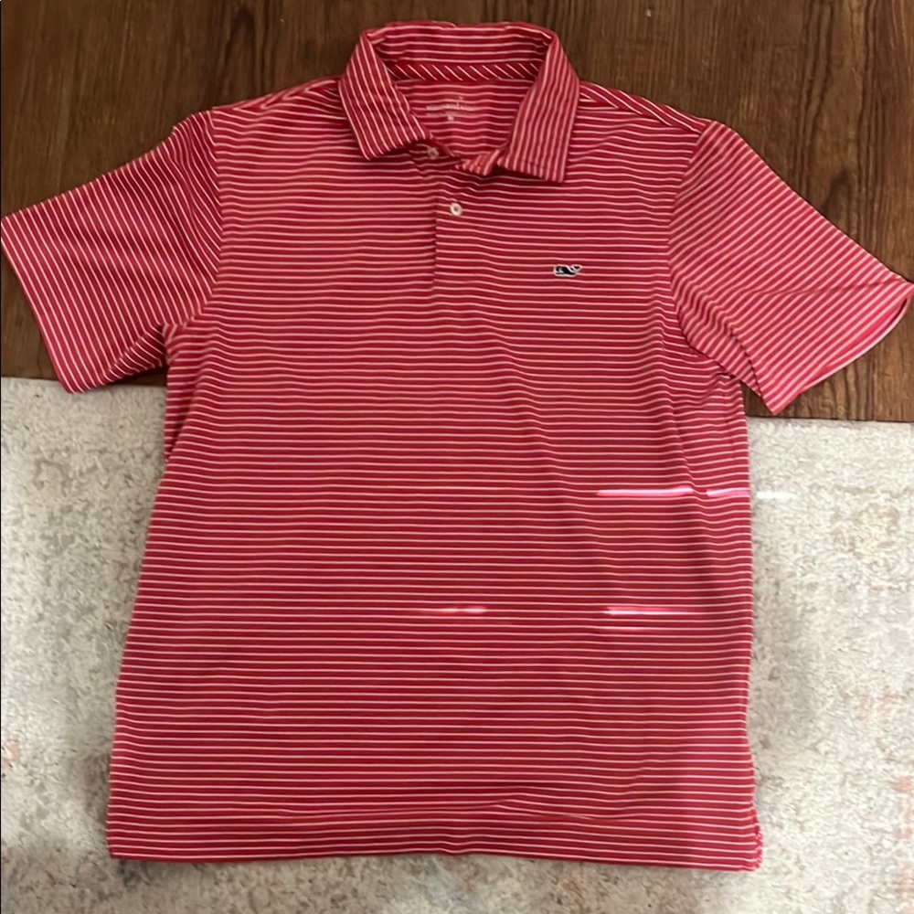 Vineyard Vines Red and White Polo Shirt